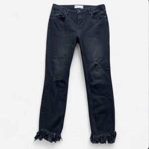 Free People Women’s Fringe Hem Jeans Black Size 29